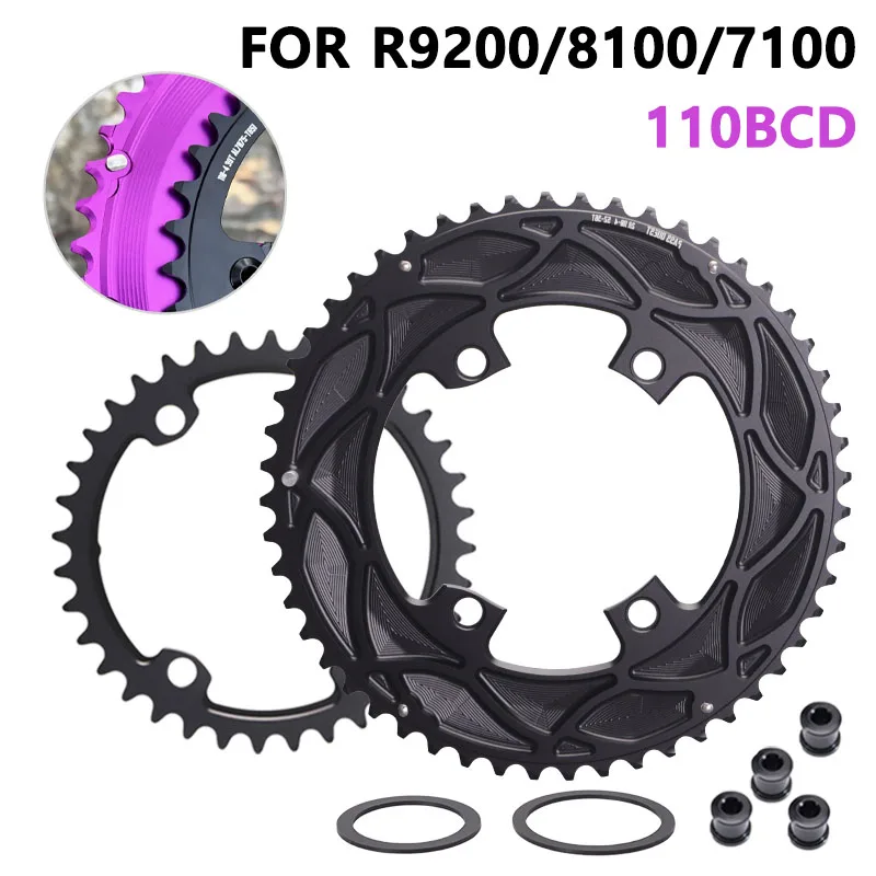 

PASS QUEST 110 BCD Chainring for Shimano Dura Ace 9200 Ultegra R8100 105 R7100 Road Bike 4 BOLT Plate 48 35 50 34 52 36 Dishes