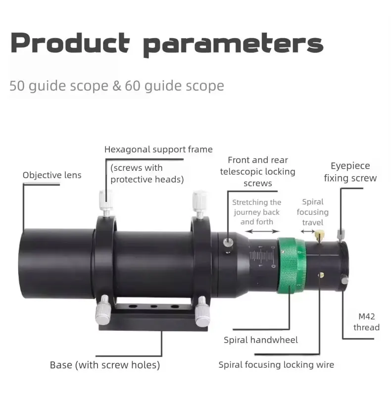 Angeleyes 1.25inch Fully Coated Guide Scope Finderscope with M42 Thread Telescope Accessories 50183/60230