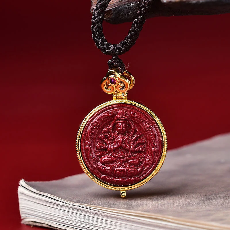 Natural Cinnabar Purple Gold Sand Zodiac Buming Buddha Pendant Buming Year Pendant Amulet Jewelry Gift