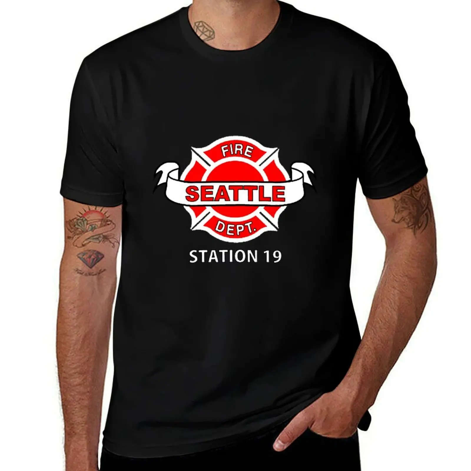 Station 19 Work Shirt Logo T-Shirt Sports Casual Breathable Tee Shirt T-Shirt