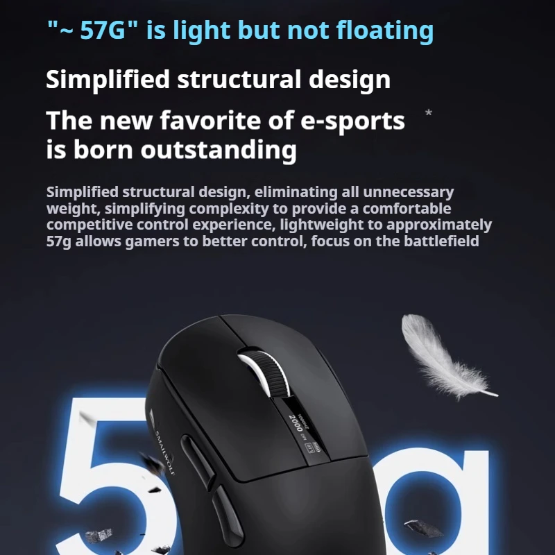 M6 Wireless Mouse Three Mode Connection PAW3311 Lightweight Ergonomic 1000Hz Return Rate Long Lasting Endurance Smooth Touch
