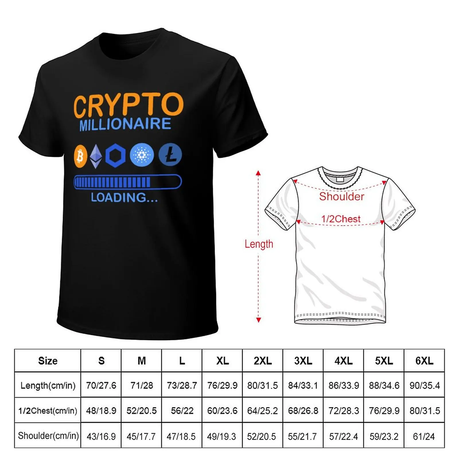 Crypto Millionaire Loading, Crypto, Crypto Investor T-Shirt Work Style Casual T-Shirt