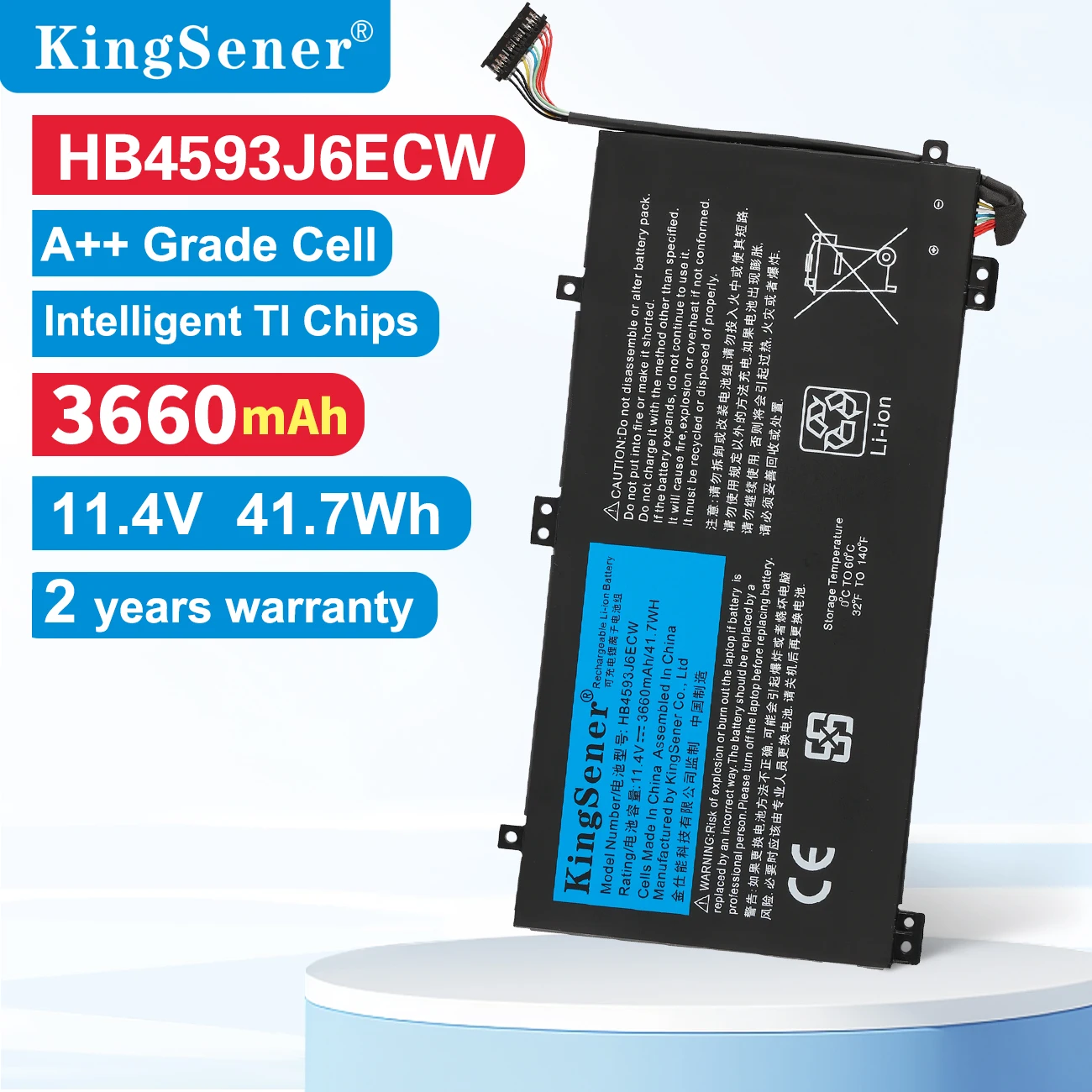 

KingSener HB4593J6ECW Battery For Huawei MateBook 13 2020 WRT-W19 WX9 W29 i7 HN-W19L W19R WRT-W09 W19L Notebook 11.4V 3660mAh