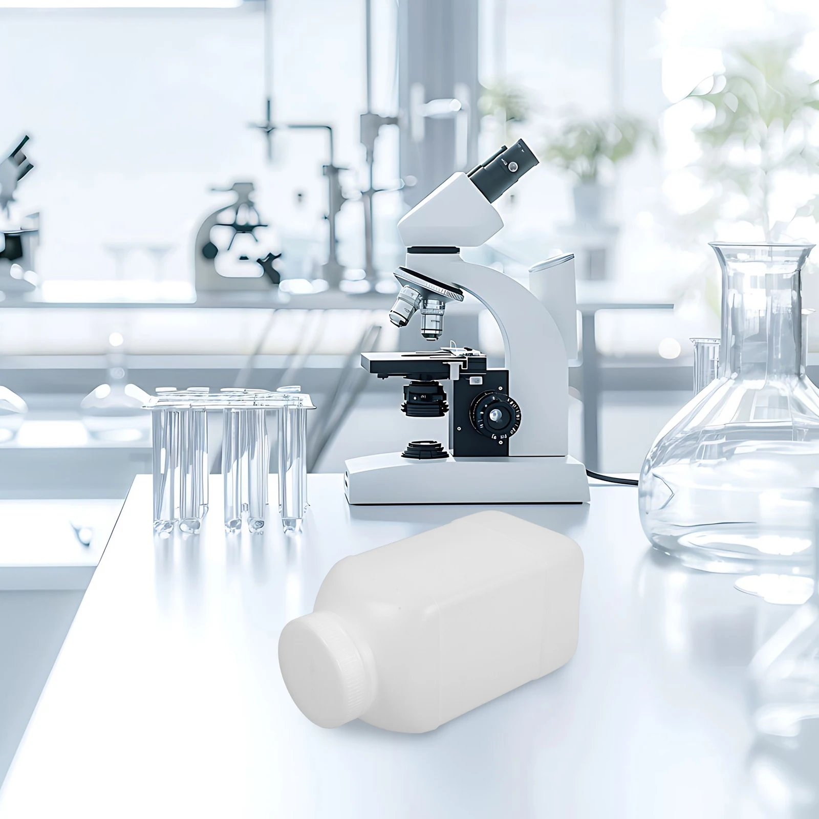

2pcs 1000ml Wide Mouth Reagent Bottle Plastic Lab Bottles Leak Proof Square Chemical Container for Laboratory Use Storage