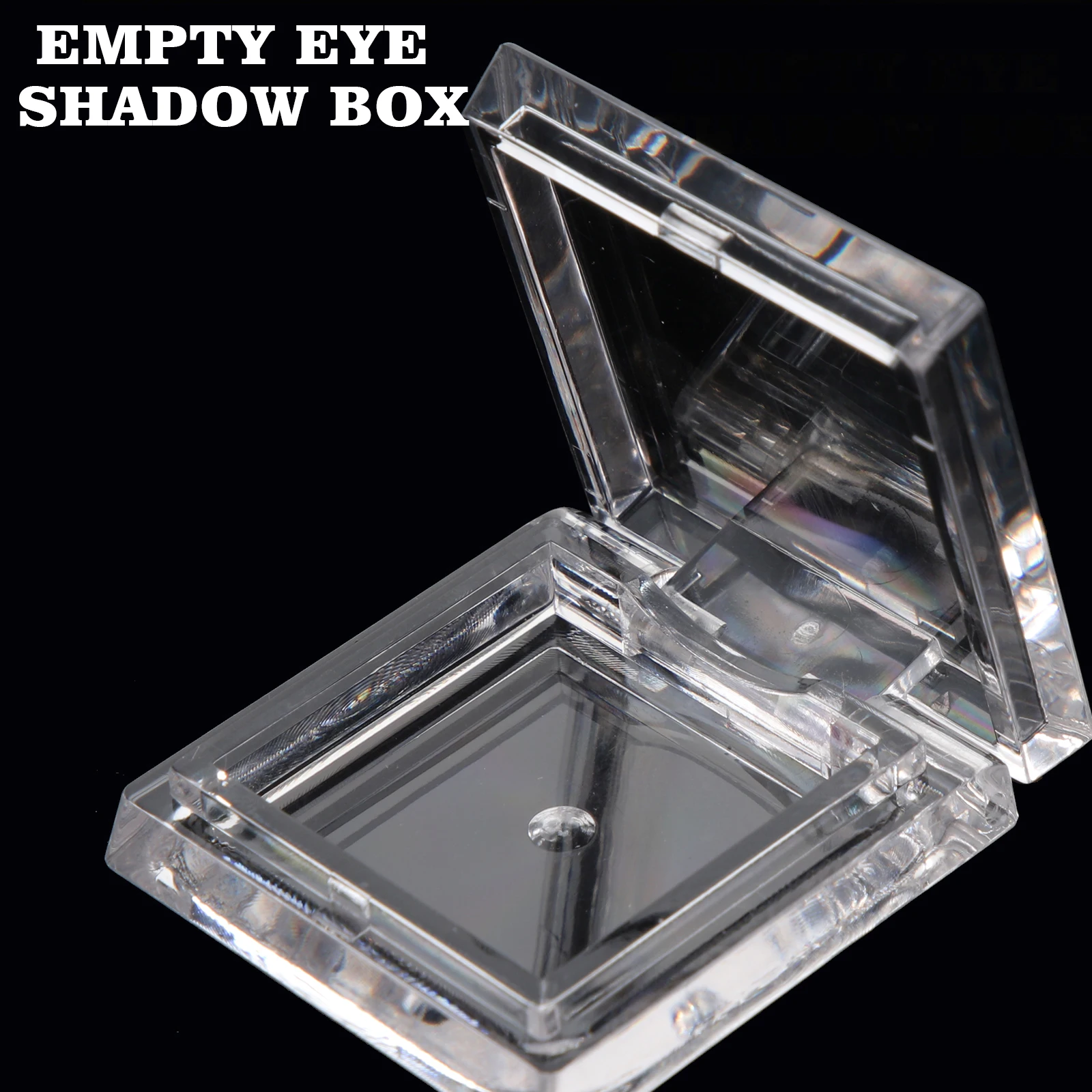 4Pcs Empty Eyeshadow Box Transparent Square Mini Plastic Travel Cosmetics Container Blusher Lip Balm Case Highlighter