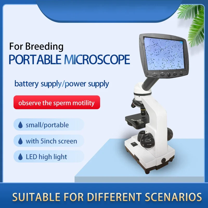 Hot Sale Portable veterinary semen microscope with lcd 5 inch screen