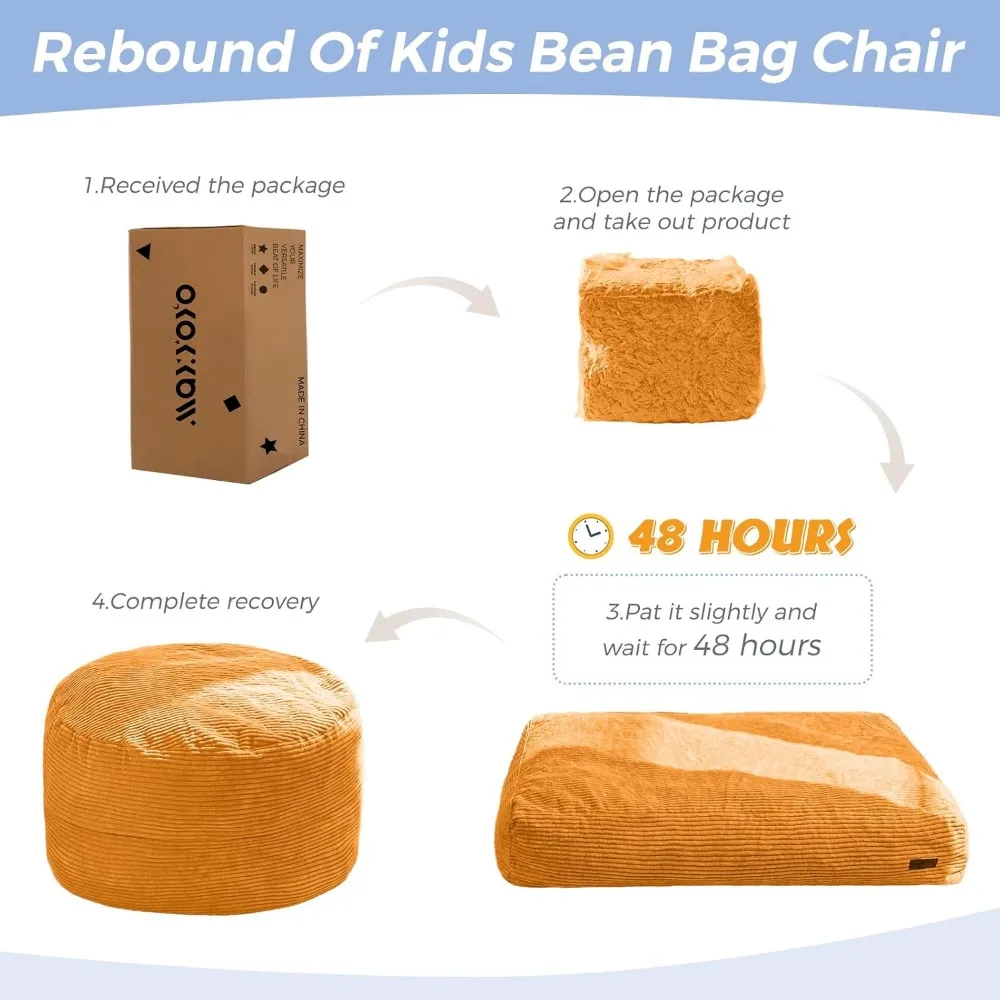 كرسي وسرير بين باج قابل للتحويل للأطفال، قماش سروال قصير قابل للغسل في الغسالة