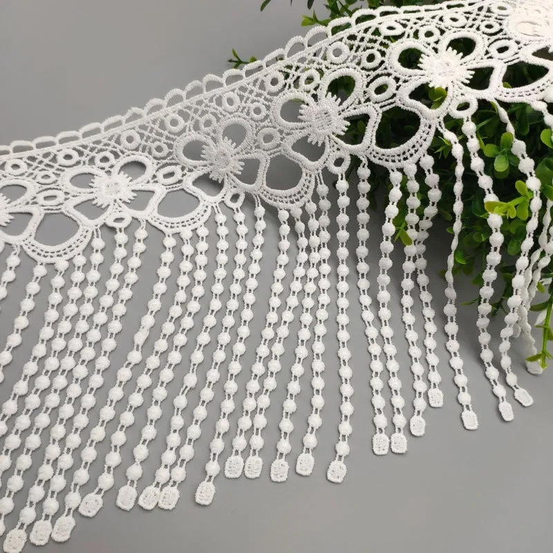 1 Yards White Lace Ribbon Wedding Dress Brocade Fabric