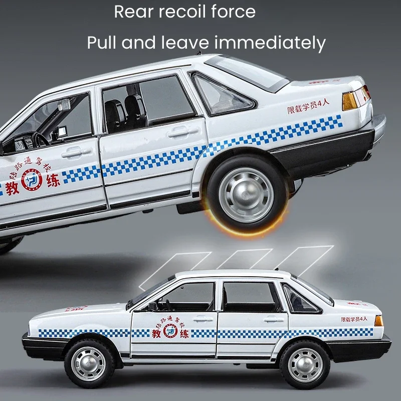 1:24 Santana Alloy Policer Car Diecast Metal Scale Model Sound&Light Simulation Collection Childrens Birthday Toy Vehicles Gifts