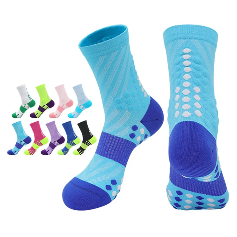 

Компрессионные носки для бега с цветовыми блоками, спортивные носки для марафона, для мужчин, женщин, взрослых, подростков, для велоспорта
