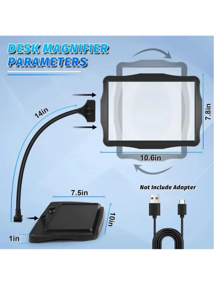 Lupa powiększająca 10X z oświetleniem LED, ładowana przez USB, ręczna, podświetlana lupa, przenośne narzędzie do precyzyjnego obserwacji do czytania, szycia, naprawy zegarków, tworzenia biżuterii, — 2