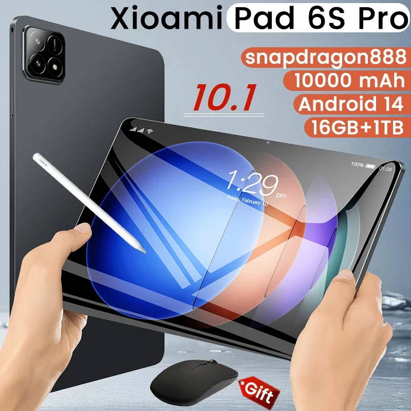 

2025 Xioami Pad 6S Pro 10.1 inch 16GB+1024GB Android 14 Tablet 5G WiFi Dual SIM card snapdragon888 Tablet PC 4K Global Tablette