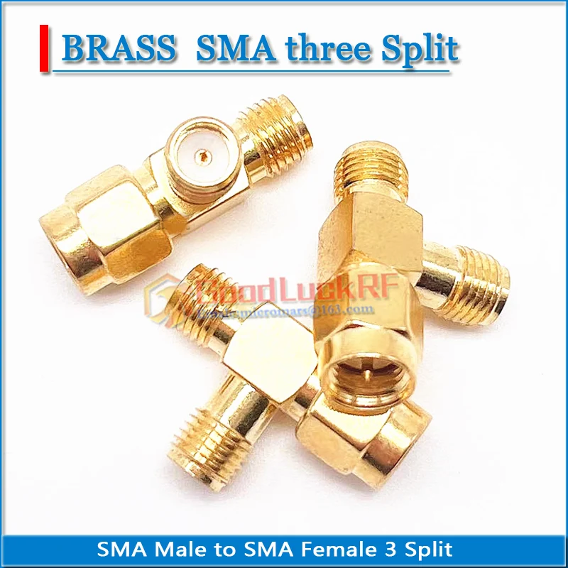 SMA 3 ثلاثة طريقة الفاصل T-نوع SMA ذكر إلى SMA ذكر إلى SMA أنثى الذهب النحاس SMA-KKK SMA-JKK RPSMA-KKK SMA-JJJ RF موصل