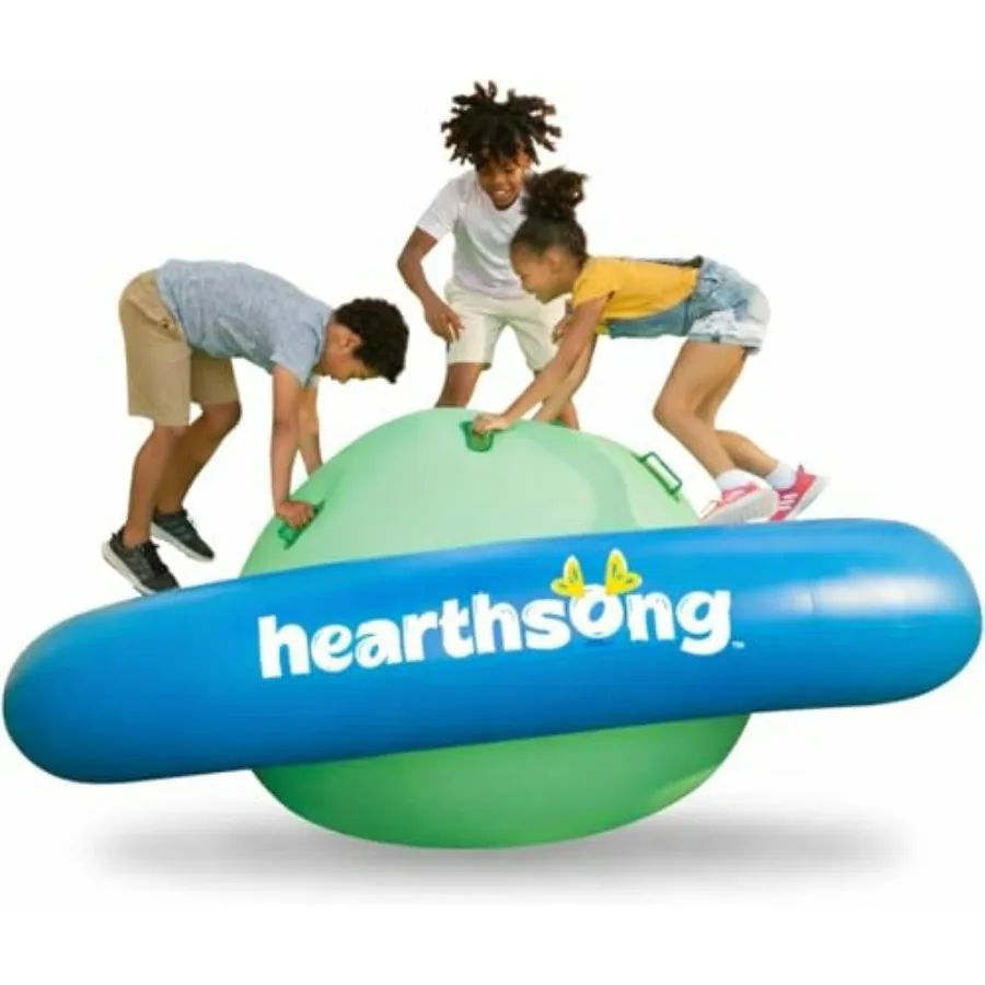 

8-Foot Inflatable Dome Rocker with 6 Handles - Outdoor ' Play Equipment Blow-Up Giant Bouncer for Backyard Fun Activities in Bl