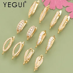 YEGUI MC85,jewelry accessories,18k gold rhodium plated,nickel free,copper,zircons,charms,jewelry making,clasp hooks,10pcs/lot