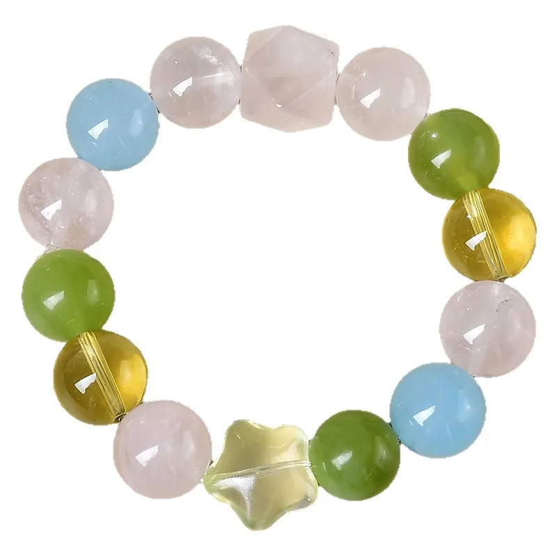 سوار كريستال طبيعي متعدد الكنز للرجال والنساء سوار محظوظ أنيق فاخر خفيف، هدية