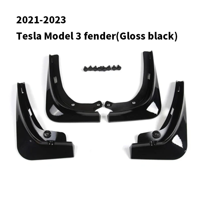 For 2021-2023 Model 3 Painted Black Mud Flaps, Exterior Parts