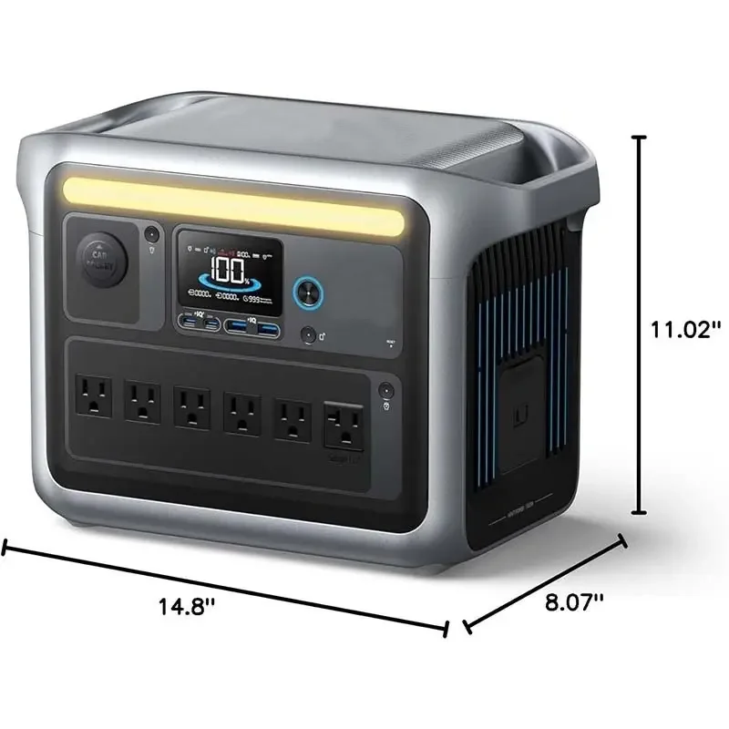 2400W Outdoor Camping Portable Power Station With Solar Portable Solar Power Station Backup Battery For Home
