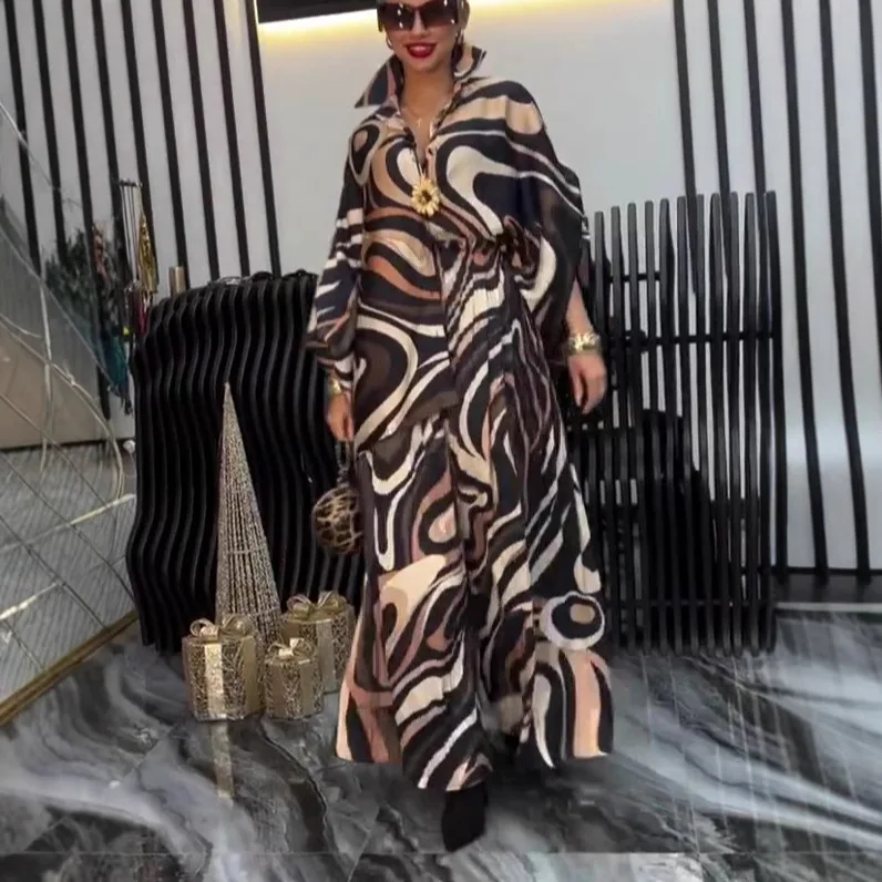 Kombinezony Damskie Jednoczęściowe Z Długim Rękawem Ogrodniczki Szerokie Nogawki Długie Spodnie Wysoki Stan Nadruk Rompery Y2k Streetwear Kombinezon Do Pracy 2025