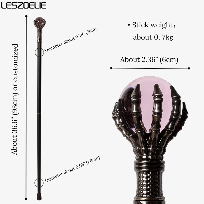 93 سنتيمتر الفتيات الفضة التنين مخلب عصا للمشي وردي فاتح كريستال الكرة امرأة عصرية هالوين تأثيري سيدة قصب الزخرفية #3