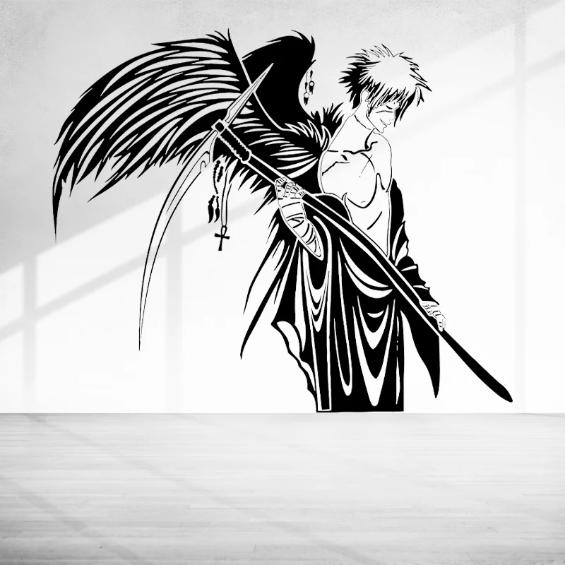 

Japan Anime Warrior Angel of Death Wall Sticker Vinyl Home Decor for Kids Childrens Room Bedroom Decals Interior Decoration 4361