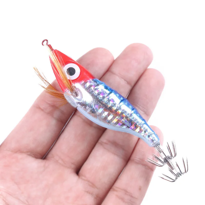 Horizontal Shrimp Luminous Simulation Shrimp Squid Needle Sea Fishing Lure Lure Boxed Wood Shrimp Boxed Suit