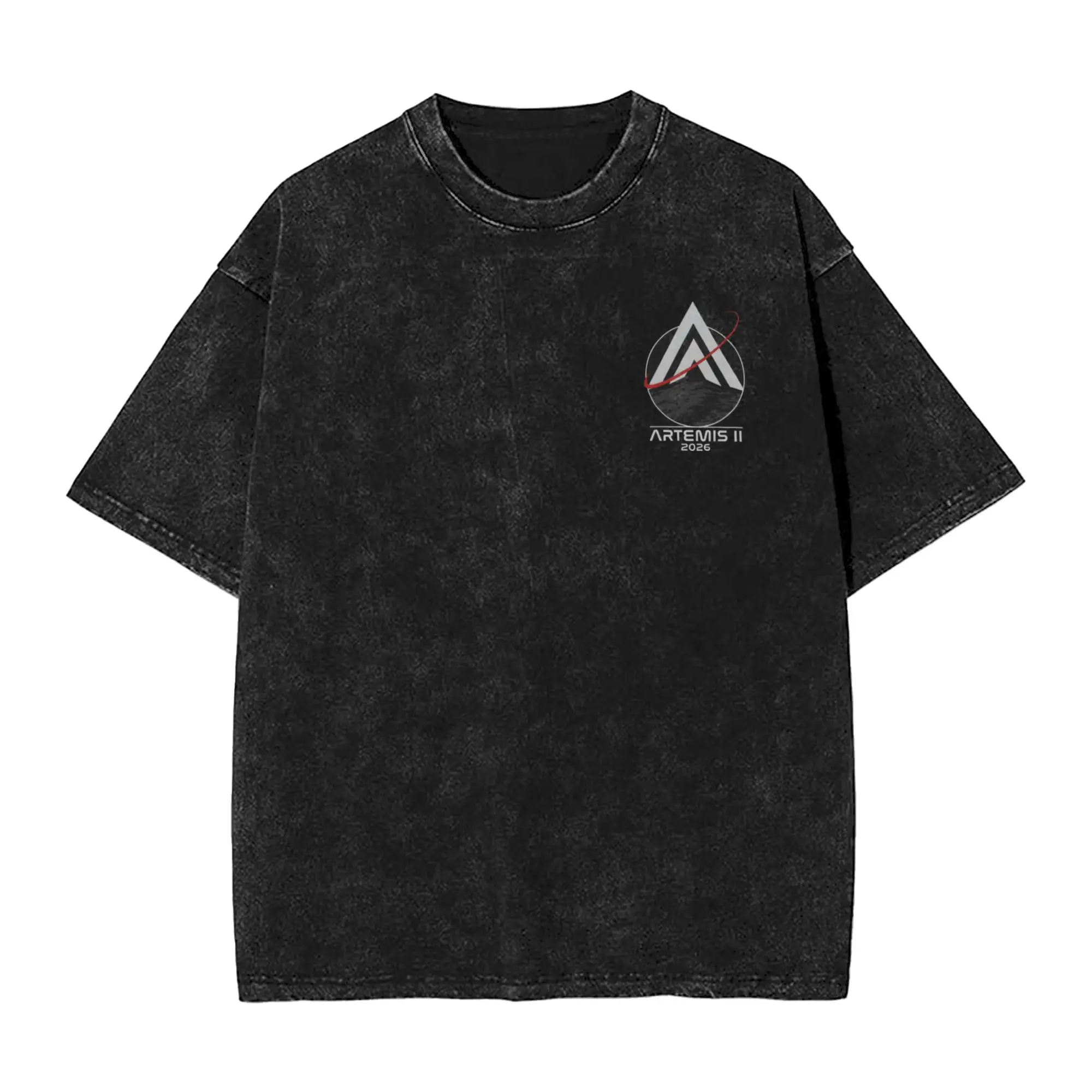 Men T-Shirt Artemis   Lunar Mission Inspired Space Emblem  Washed T-Shirts  Summer Tee Shirt Vintage Design Casual Clothing
