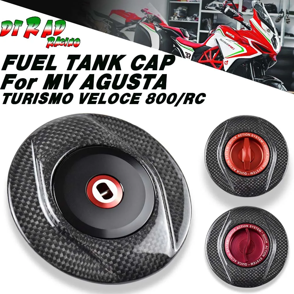 

For TWM Carbon Fiber Quick Gas Fuel Tank Cap For MV AGUSTA TURISMO VELOCE 800 2014-2023 800 RC 2017-2023 Keylock Oil Filling Cap
