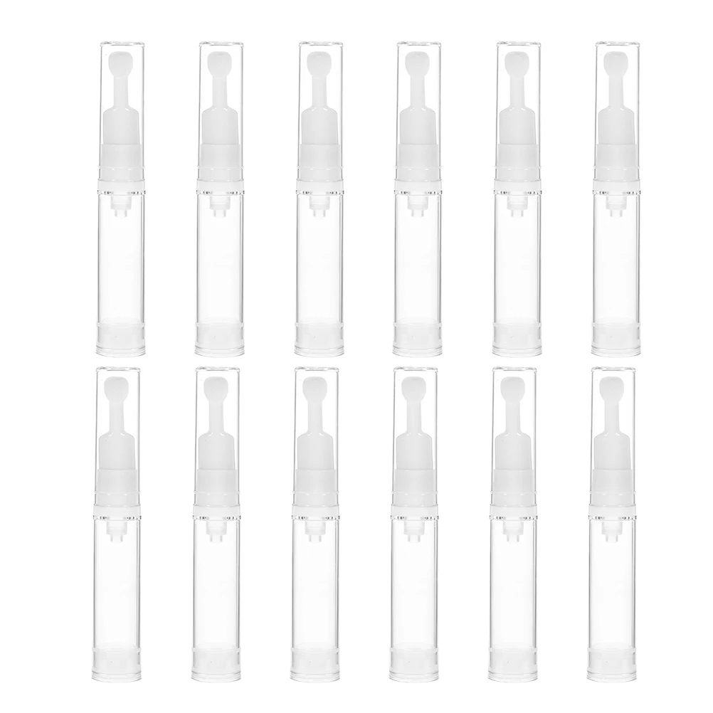 

12Pcs Airless Pump Bottles Travel Portable Refillable Makeup Bottles 15ml Lightweight Durable Empty Lotion Dispenser