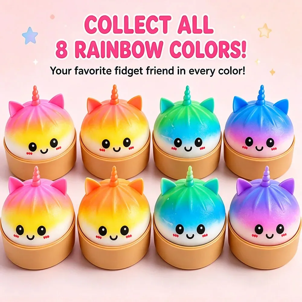 Squishy Gigante Kawaii de Unicórnio Roxo em Formato de Bao Bun, Brinquedo Anti-Stress e Alívio da Ansiedade, Decoração de Mesa de Escritório, Ideia de Presente