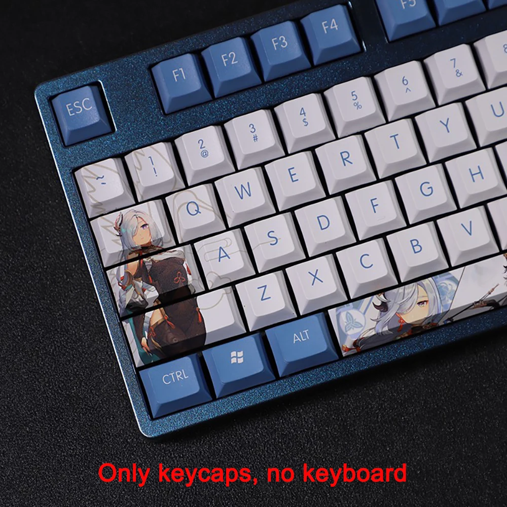 

108 Keys/set Genshin Impact Keycaps Shenhe Keycaps Dye Subbed PBT Keycap Cherry Anime Gaming Key Caps For ANSI 61 87 104 108 key