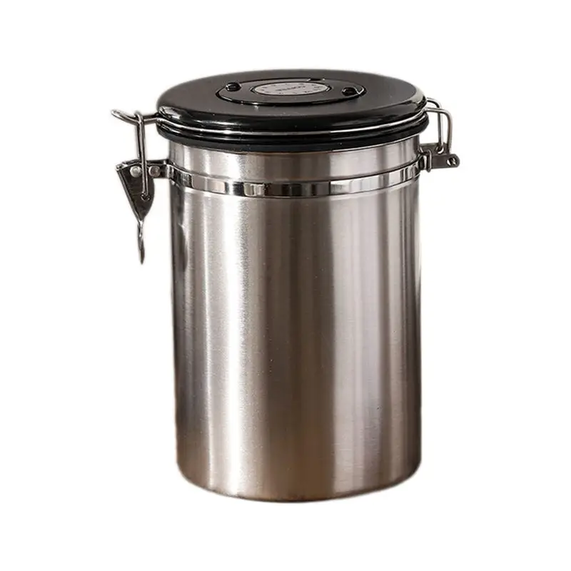 1.8L Stainless Steel Airtight Coffee Canister with Date Tracker - Coffee Bean Storage for Kitchen
