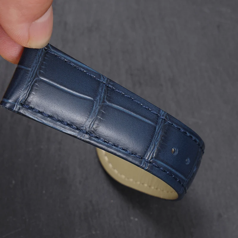 جلد العجل حزام ساعة اليد 18 مللي متر 20 مللي متر 22 مللي متر 24 مللي متر حزام الساعات للنساء الرجال ساعة اكسسوارات الصلبة مشبك أسود براون #5