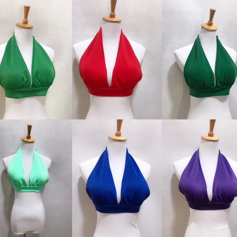 Nowy 12-kolorowy seksowny strój do tańca na rurze Halter Dancing Tops Women Gogo Dancer Costumes Bar Nightub Dj Ds Stage Performance Wear