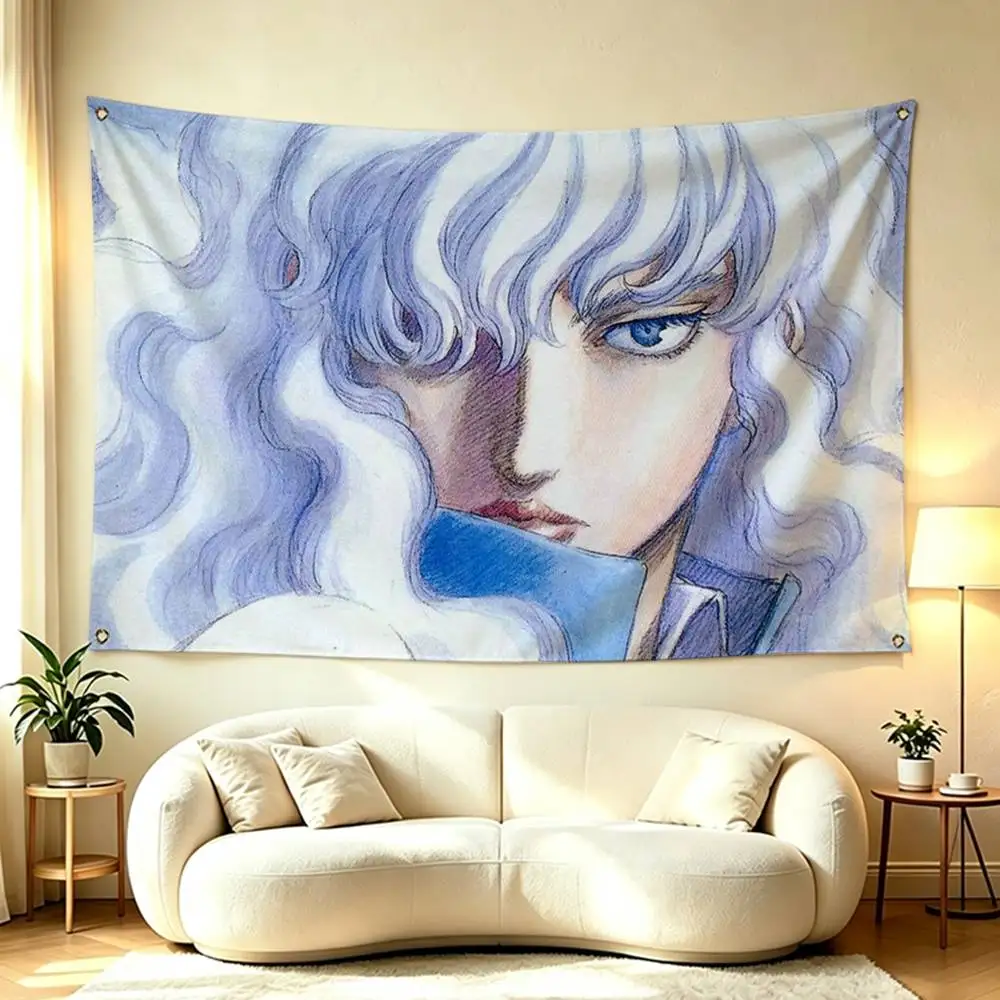 Anime Berserk Griffith  Flags for Bedrooms Home Decor Items Outdoor Decors Garage Decoration Flaga