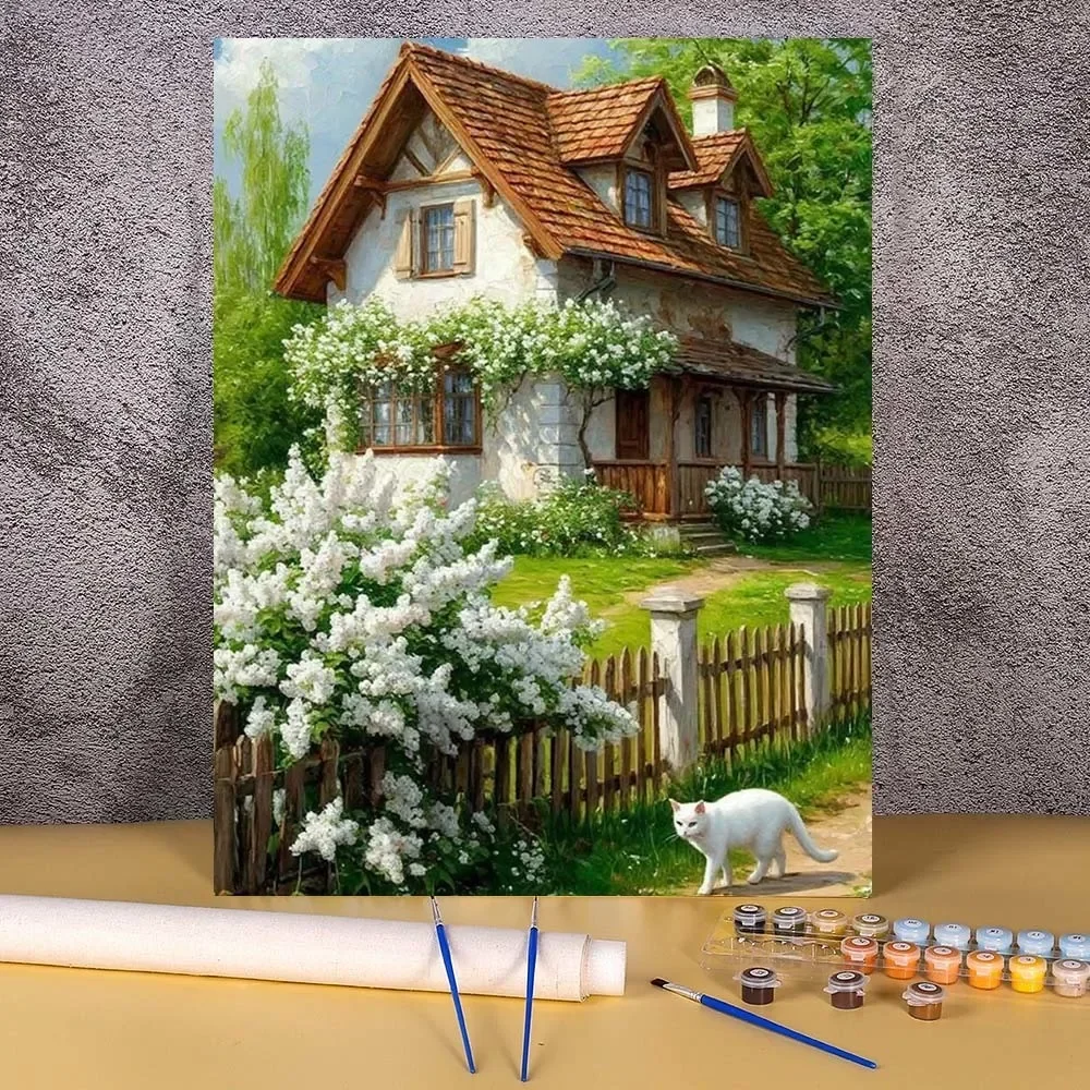 

Markers By Numbers Paint By Numbers Flowers Yard House Diy Arts Crafts Acrylic Adult Coloring Gifts Art Painting For Living Roo