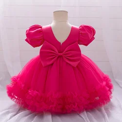 Toddler Girls 1st Birthday Tutu Dress Kids Bow Sequin Party Dress Baby Girl Lace Costumes Infant Summer Holiday Clothes New Wear