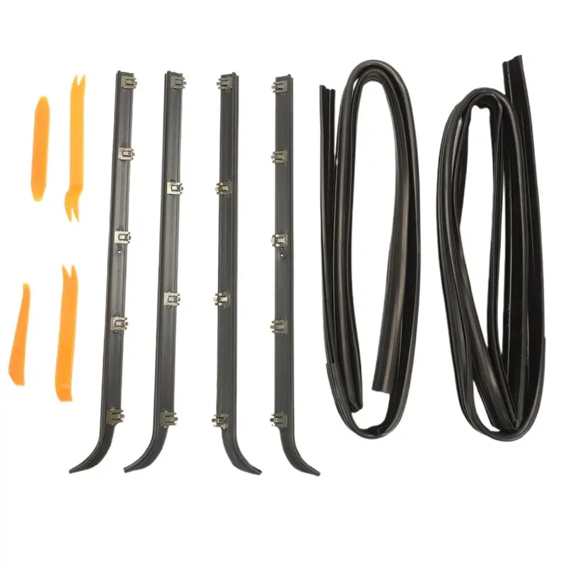 

Rubber Seal& Run Channel Front Door Weatherstrip 6Pcs/Set For Ford F-150 F-250 F350 1987-1997 E9TZ1521563A E7TZ1521452A