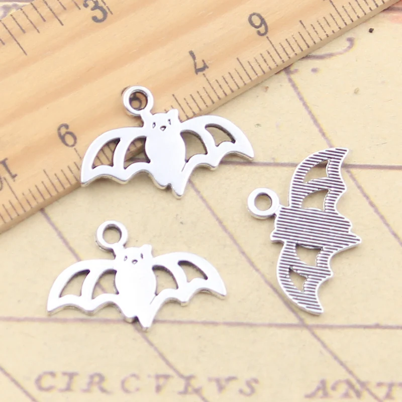 20pcs Charms Halloween Fly Bat 16x24mm Tibetan Silver Color Pendants Antique Jewelry Making DIY Handmade Craft