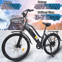 ORLMS-CITY26 Electric Bicycle 500W Motor 48V15AH Lithium Battery Adult City Riding Electric Bike 26-inch Tire City Travel E-bike