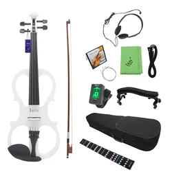 IRIN 4/4 Electric Violin Maple Body Silent Violin With Bow Case Headphone Cable Shoulder Rest Aluminium Alloy Violin Accessories