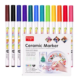 GN 12 Colors Kids Ceramic Paint Marker Pens Acrylic Paint Pens for Kids DIY Ceramic Painting, Wood, Rock Paint Glass Drawing