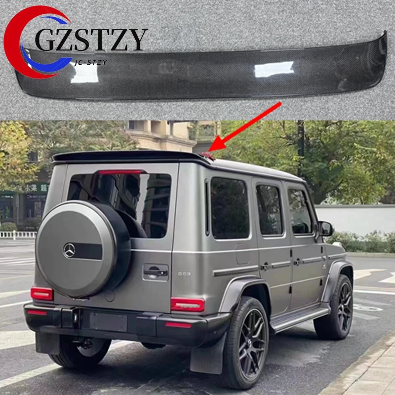 

For Mercedes Benz G W464 G350 G500 G550 G53 G63 18-23 Car Styling New Style Real Carbon Fiber Roof Rear Spoiler Top Tail Wing