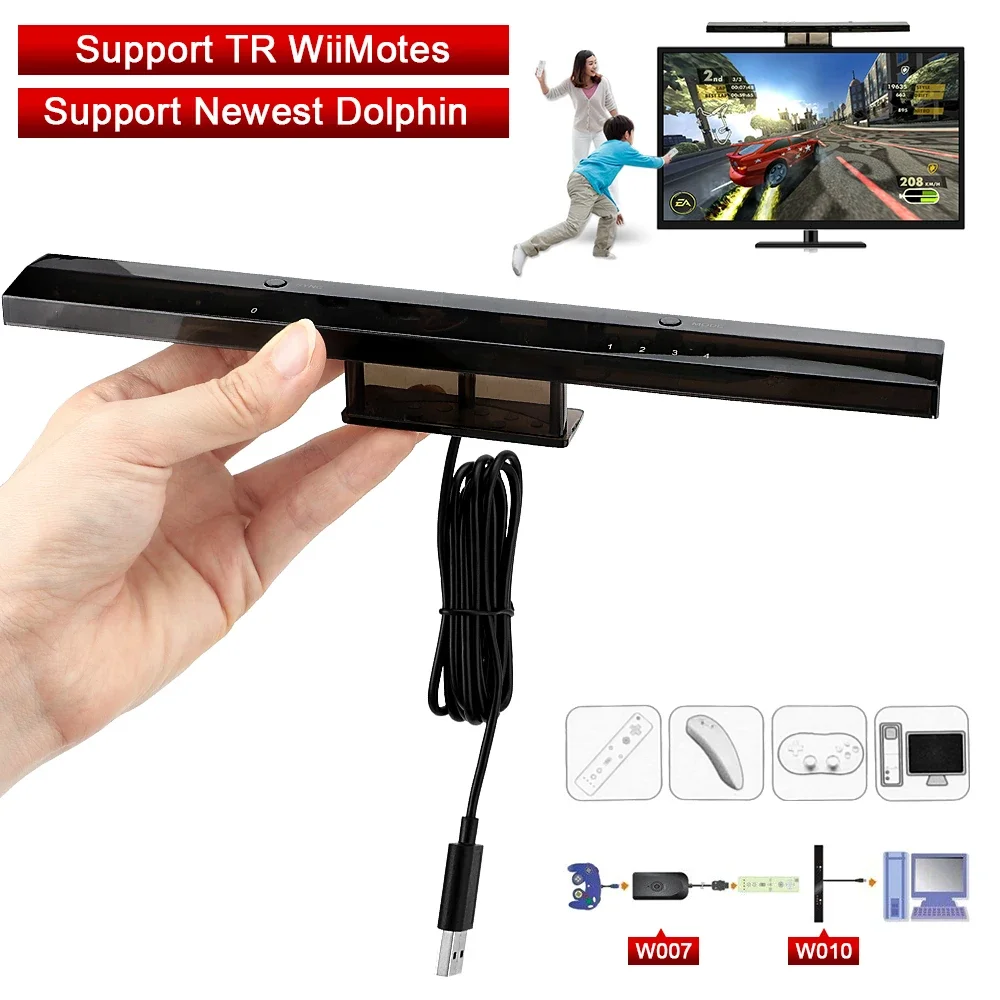 NEW MayFlash Wireless Sensor Dolphin Bar for Wii Remote Plus Controller To for Windows PC Support-Bluetooth for Wii Kids Games