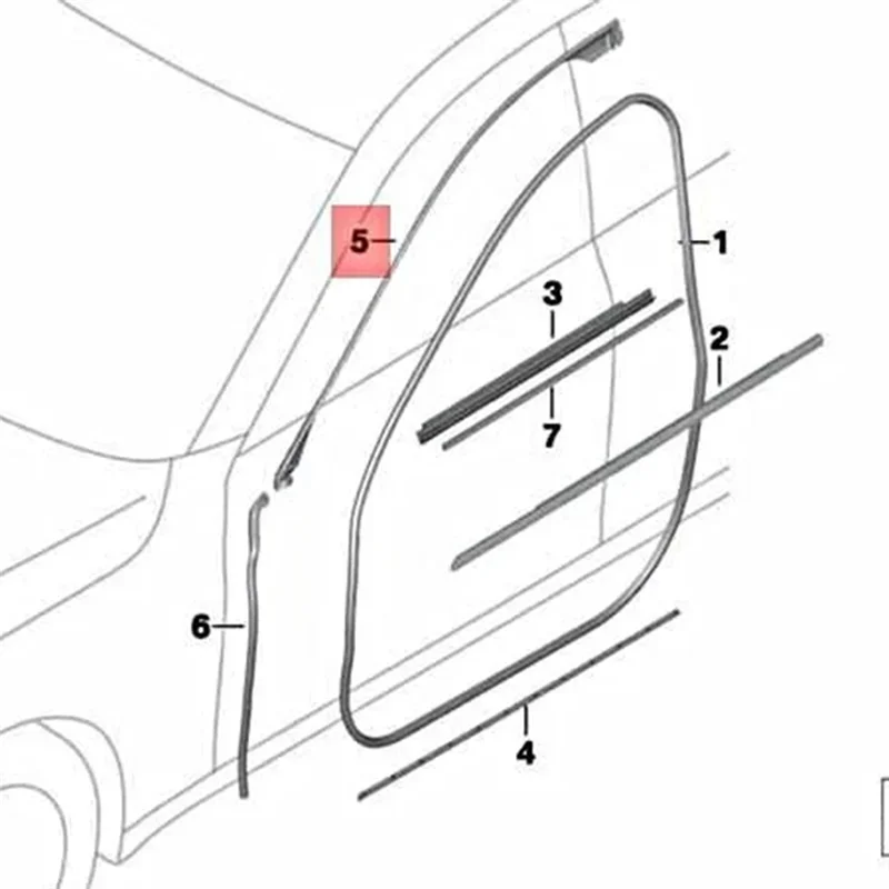 Rubber Door Seal Pair(Front L+ R) 2PCS For BMW F01 F02 740I 750I 740Li–51337178007 51337178008