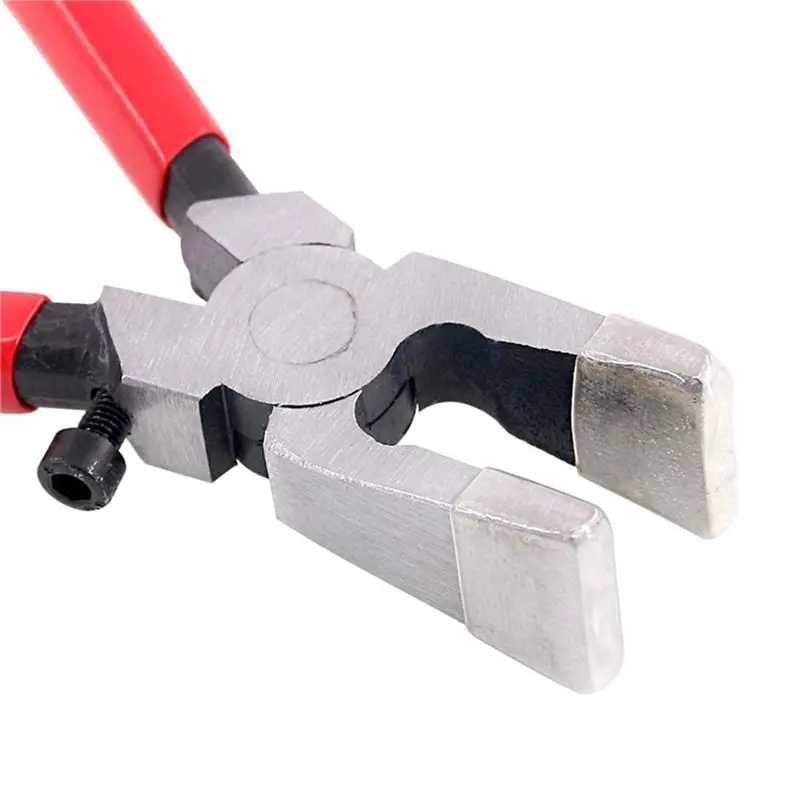 ABMO 2X Handle Breaking Cutting Glass Pliers Stained Glass Tools Flat End Glass Pliers Flat Glass Trimming Pliers Red