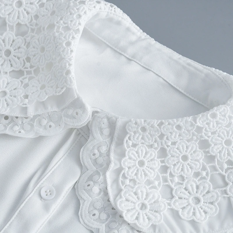 

Embroidered Lapel Collar for Female Detachable White False Collar Vintage Neckwear Clothing Accessory Dress Decorations