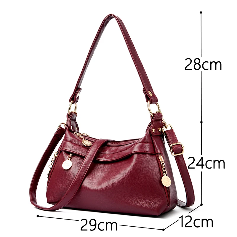 Womens Leather Shoulder Bags Crossbody bag for women Leisure bag Soft Sheepskin Women Handbag High Capacity Tote Bag Sac A Main