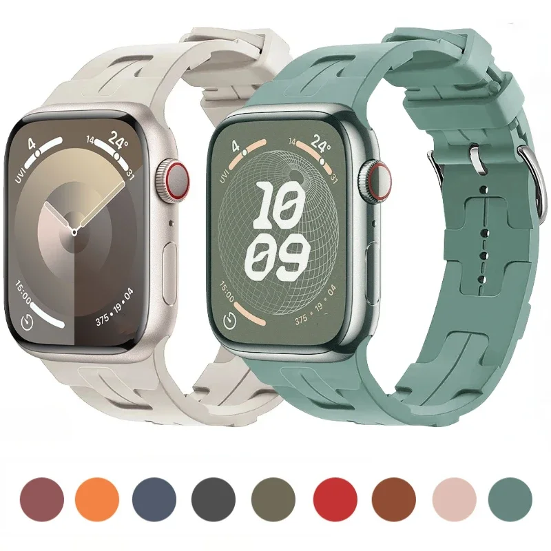 

Silicone strap For Apple watch 9 8 7 45mm 41mm Soft and high-quality bracelet For iwatch Ultra 2 49mm 6 5 4 3 SE 44mm 42mm 40mm