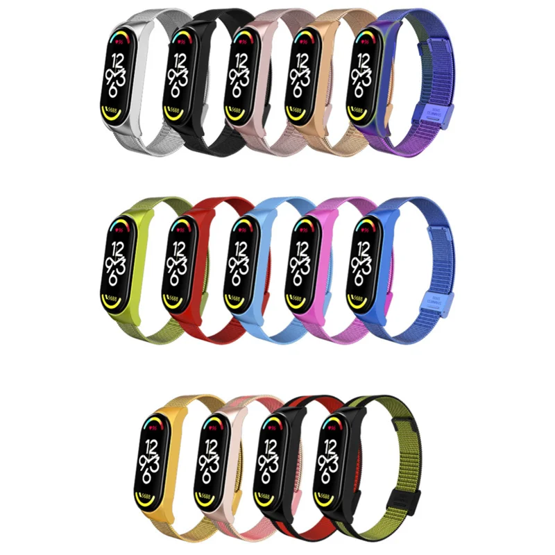 Металлический браслет для Xiaomi Mi Band 7 3 4 5 6, Безвинтовой ремешок из нержавеющей стали для Mi Band 7 6 4 3 5